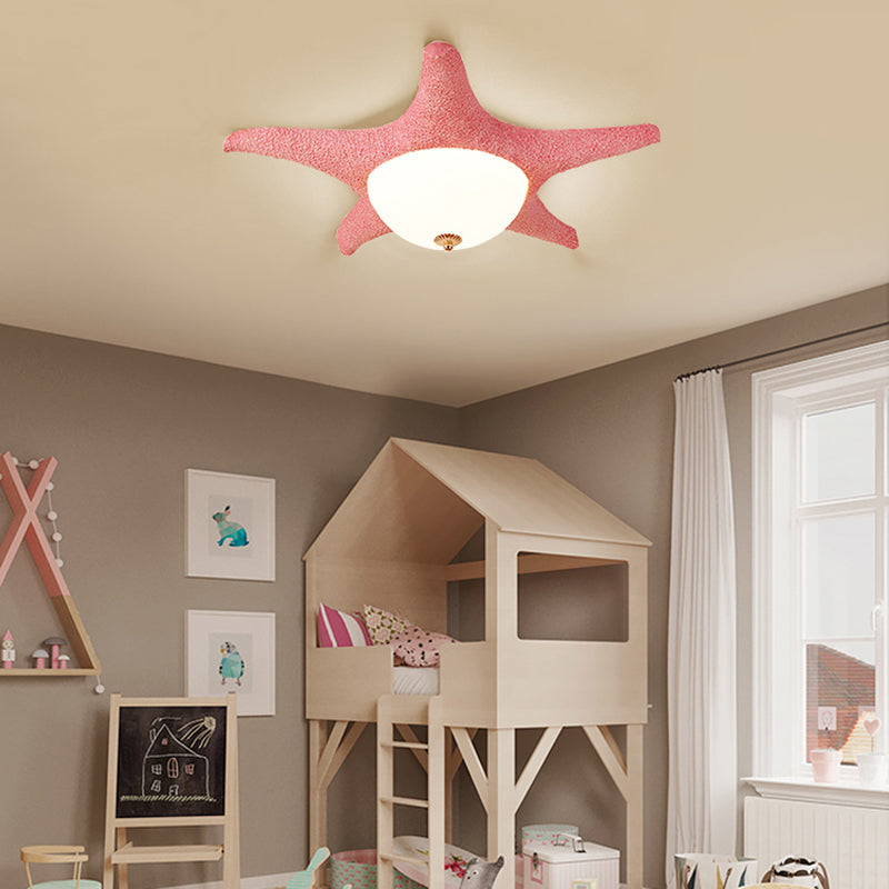 Nordic Stylish Starfish Kid's Flush Mount Ceiling Light Fixture