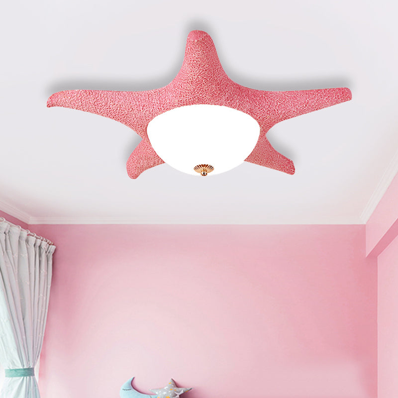 Nordic Stylish Starfish Kid's Flush Mount Ceiling Light Fixture