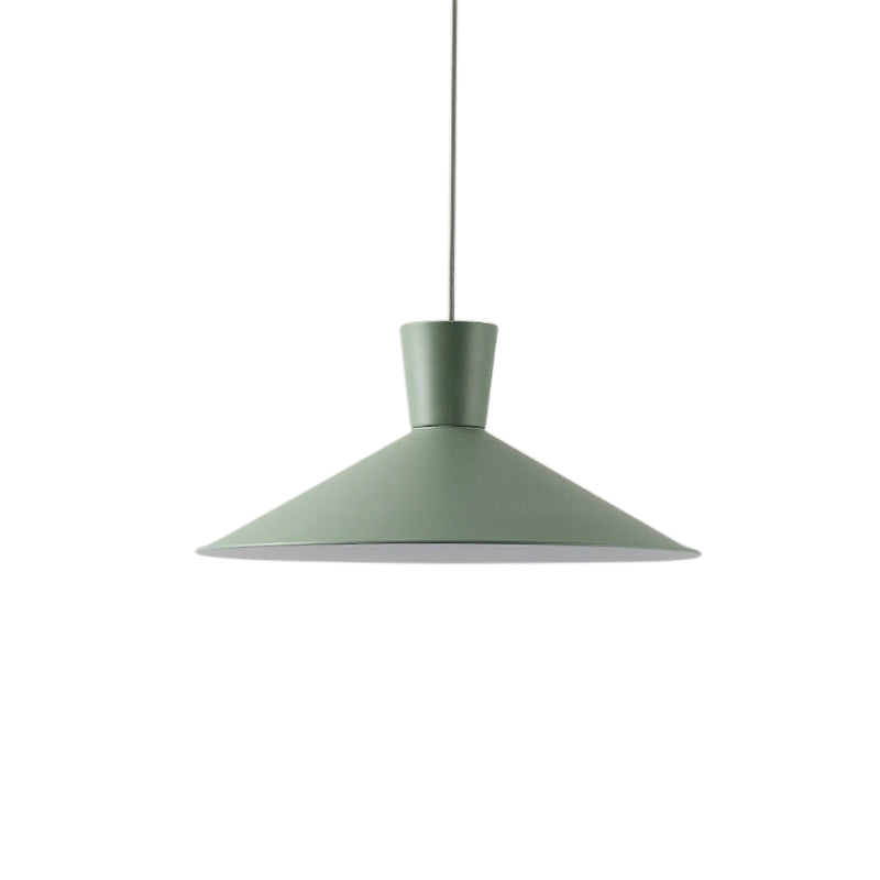 Nordic Style Iron Pendant Ceiling Light - Pink/Yellow/Blue Flared Design, Perfect for Living Room