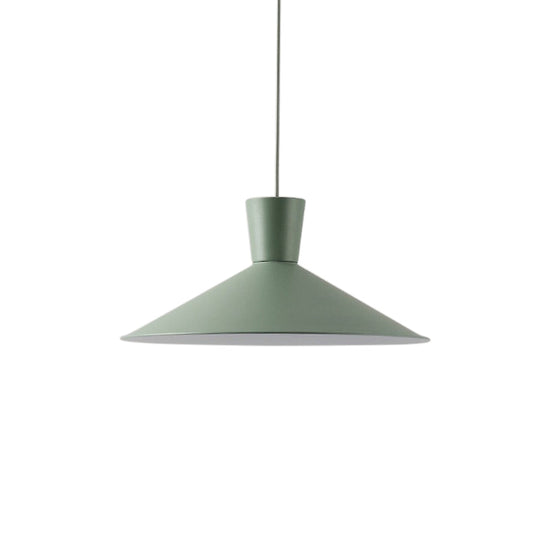 Nordic Style Iron Pendant Ceiling Light - Pink/Yellow/Blue Flared Design, Perfect for Living Room