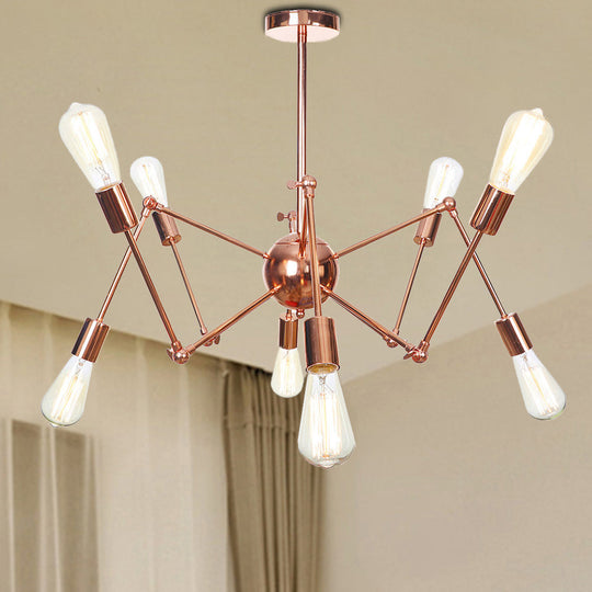 Rustic Copper Sputnik Pendant Chandelier - Indoor Light Fixture with 6/8/10 Lights