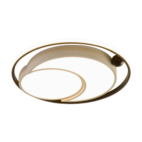 Nordic Acrylic LED Ceiling Mounted Light for Bedroom - White/Black Flush Mount Ceiling Light, Warm/White Glow, 18"/21.5" Dia