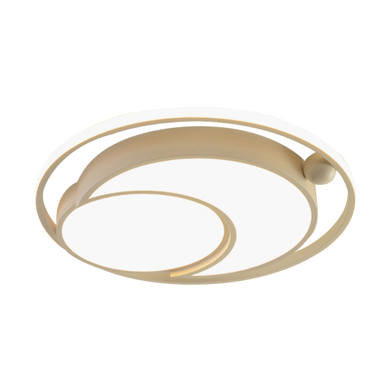 Nordic Acrylic LED Ceiling Mounted Light for Bedroom - White/Black Flush Mount Ceiling Light, Warm/White Glow, 18"/21.5" Dia