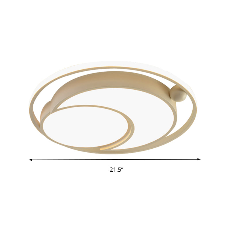 Nordic Acrylic LED Ceiling Mounted Light for Bedroom - White/Black Flush Mount Ceiling Light, Warm/White Glow, 18"/21.5" Dia