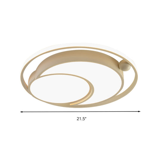 Nordic Acrylic LED Ceiling Mounted Light for Bedroom - White/Black Flush Mount Ceiling Light, Warm/White Glow, 18"/21.5" Dia