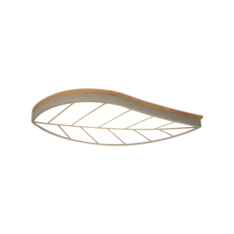 Modern Flush Mount Leaf Ceiling Lamp for Child's Bedroom with Undertint Finish