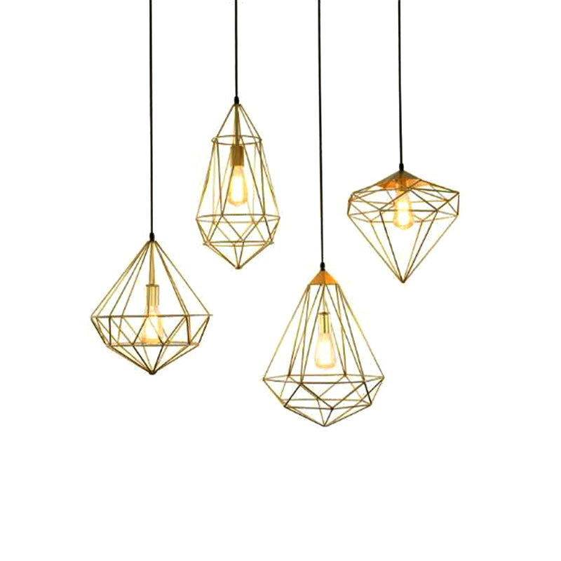 Antique Gemstone Iron Pendant Light – 1-Light Dining Room Hanging Fixture