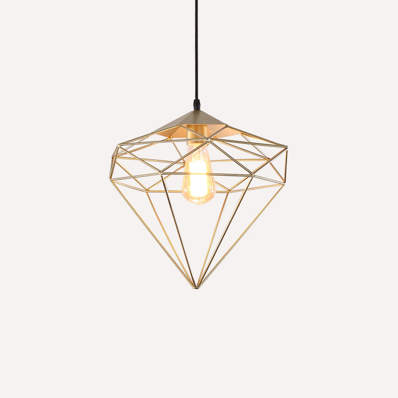 Antique Gemstone Iron Pendant Light - Elegant 1-Light Fixture For Dining Room Gold / A