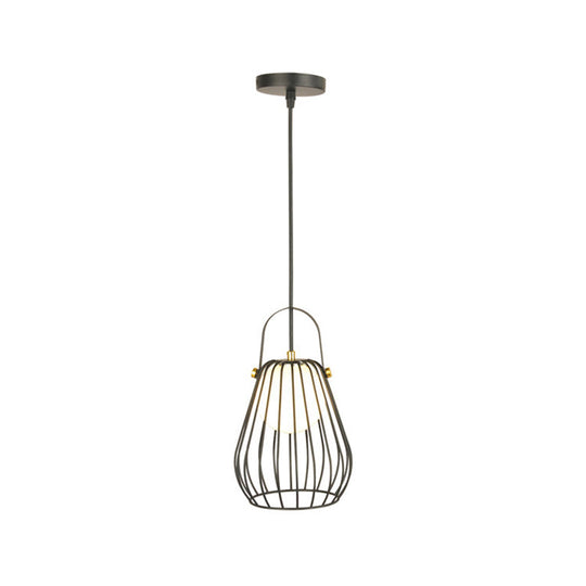 Iron Hanging Pendant Ceiling Light for Bedroom - Industrial Pear Shape