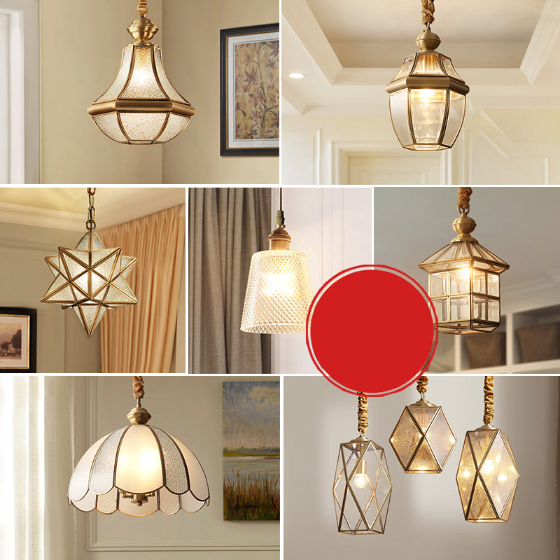 Minimalist Gold Single-Bulb Ceiling Pendant Light With Metal Geometric Shape