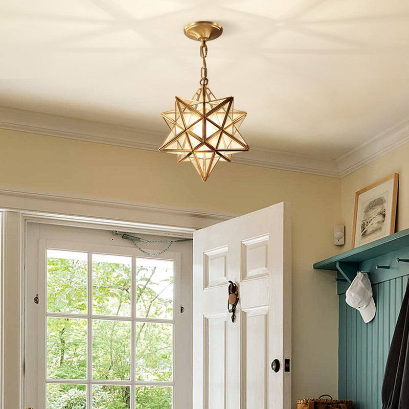 Minimalist Gold Single-Bulb Ceiling Pendant Light With Metal Geometric Shape