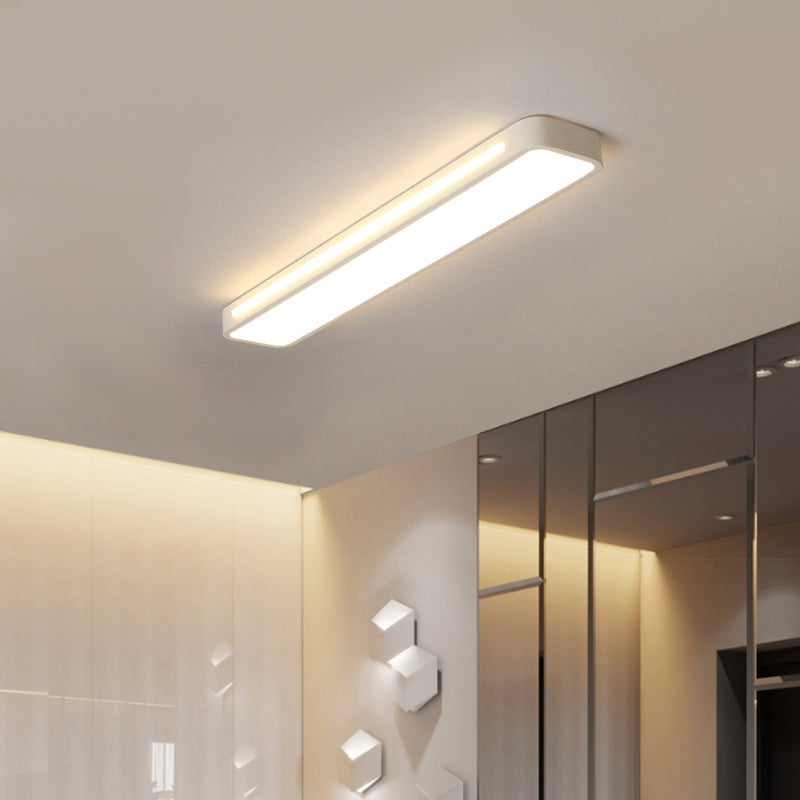 Modern Flush Mount LED Ceiling Light with Acrylic Diffuser - White/Warm Light, 19"/23"/31" Wide