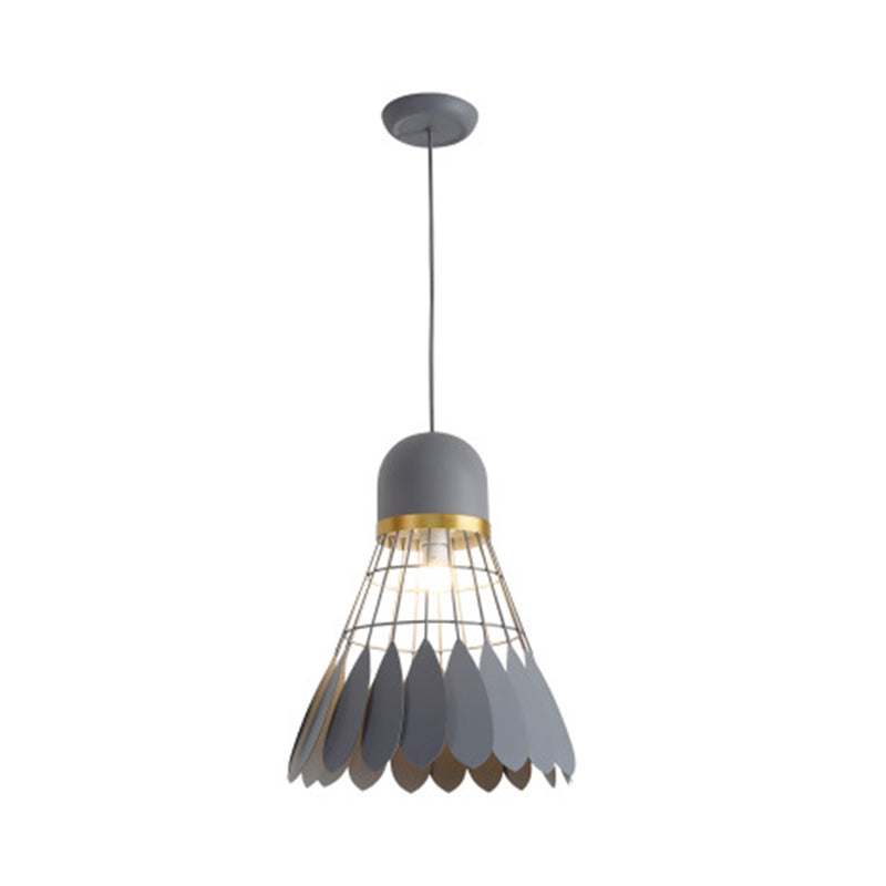 Contemporary Badminton Inspired Iron Suspension Light Grey