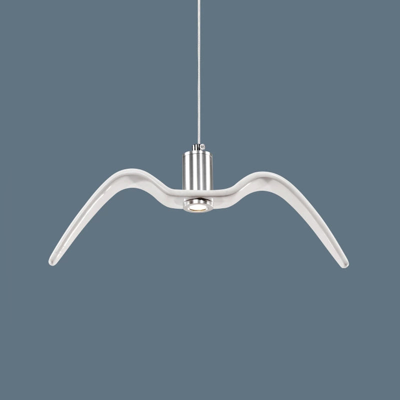 Seagull Resin Suspension Pendant Ceiling Light: Artistic Single-Bulb Fixture For Restaurants