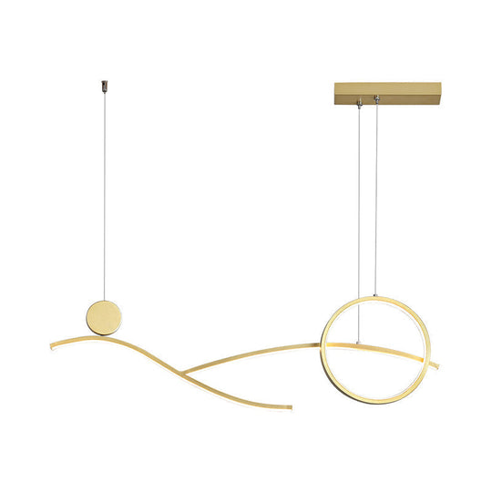 Minimalist Metal Led Hanging Light For Dining Room And Kitchen Island