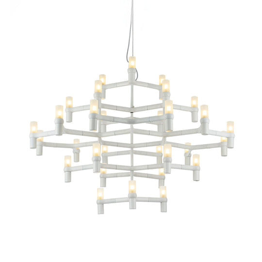 Modern Nordic Led Chandelier Lamp - Multi Layered Black/Silver/White Living Room Hanging Light
