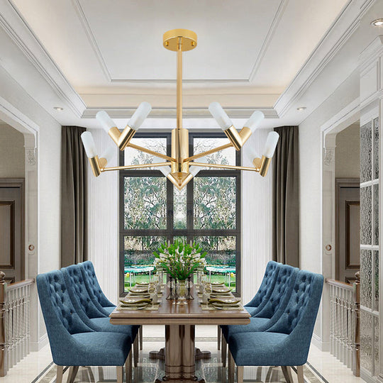 Modern Brass Tube Ceiling Chandelier - 10/30 Light Metal Fixture for Dining Room