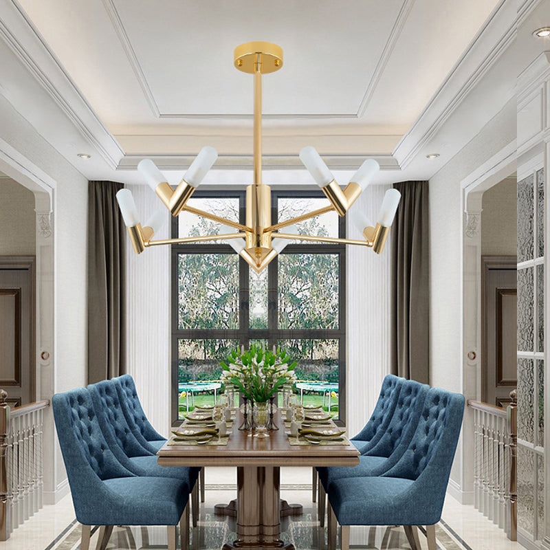 Modern Tube Ceiling Chandelier - Brass Metal 10/30 Lights For Dining Room Hanging Light