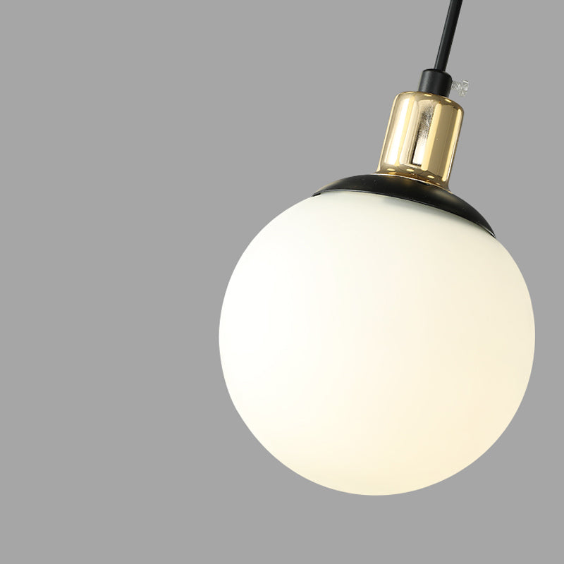 Modern Black Starburst Chandelier with Opal Glass - Elegant Hanging Lamp for Bedroom - 4/7/9 Lights