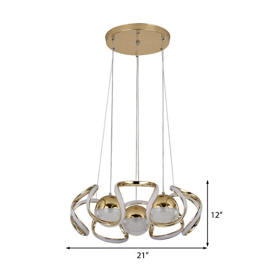 Modern Gold Acrylic LED Chandelier Light for Dining Room Ceiling