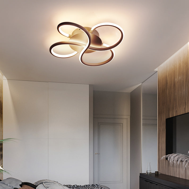 Modern LED Flower-Shaped Acrylic Flush Mount in White/Warm Light - 3 Sizes Available