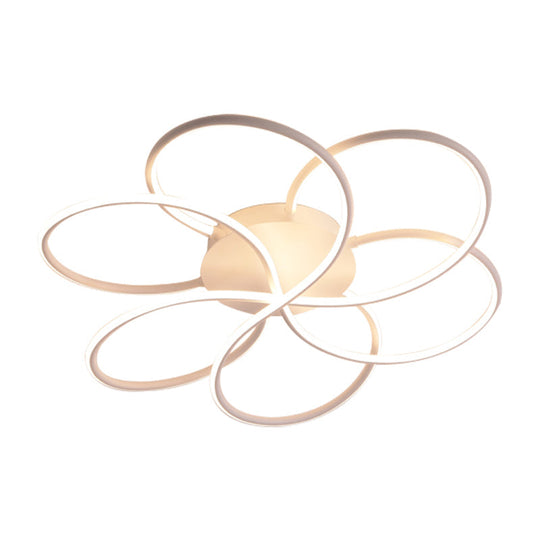 Modern LED Flower-Shaped Acrylic Flush Mount in White/Warm Light - 3 Sizes Available