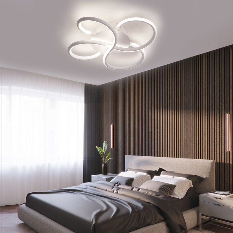 Modern LED Flower-Shaped Acrylic Flush Mount in White/Warm Light - 3 Sizes Available