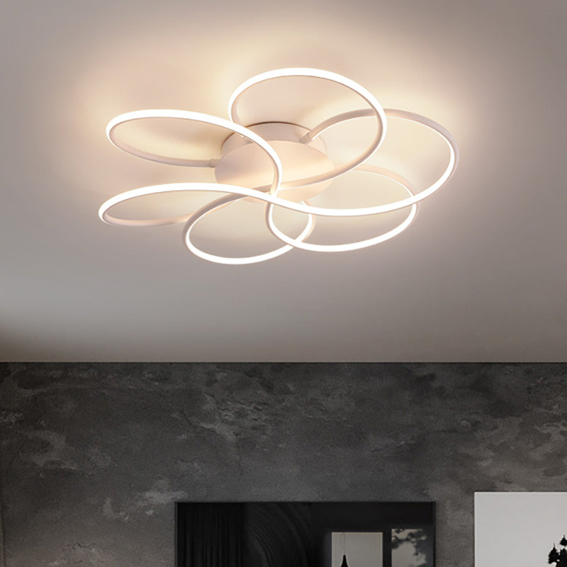 Modern LED Flower-Shaped Acrylic Flush Mount in White/Warm Light - 3 Sizes Available