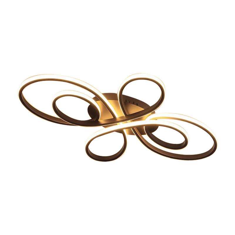 Modernist Acrylic Flower Flush Mount Ceiling Light Fixture - White/Coffee, LED, 23.5"/31.5"/39