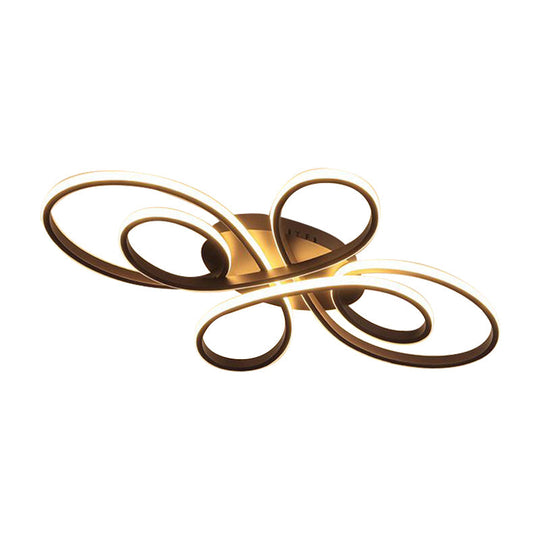 Modernist Acrylic Flower Flush Mount Ceiling Light Fixture - White/Coffee, LED, 23.5"/31.5"/39