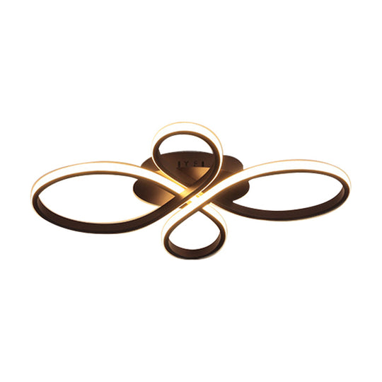 Modernist Acrylic Flower Flush Mount Ceiling Light Fixture - White/Coffee, LED, 23.5"/31.5"/39