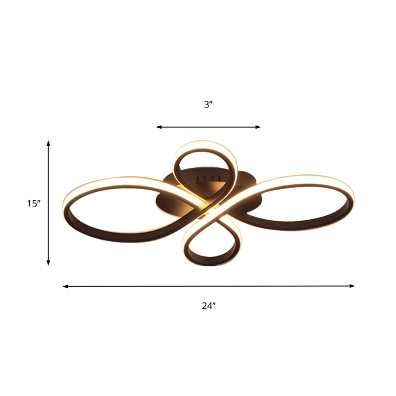 Modernist Acrylic Flower Flush Mount Ceiling Light Fixture - White/Coffee, LED, 23.5"/31.5"/39