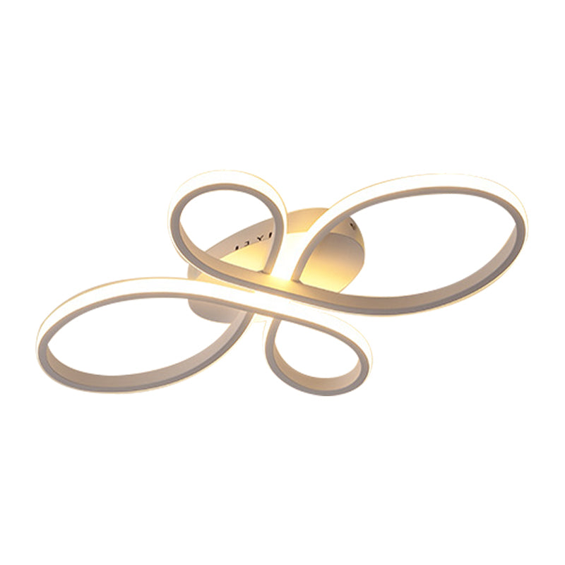 Modernist Acrylic Flower Flush Mount Ceiling Light Fixture - White/Coffee, LED, 23.5"/31.5"/39