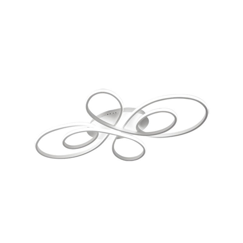 Modernist Acrylic Flower Flush Mount Ceiling Light Fixture - White/Coffee, LED, 23.5"/31.5"/39