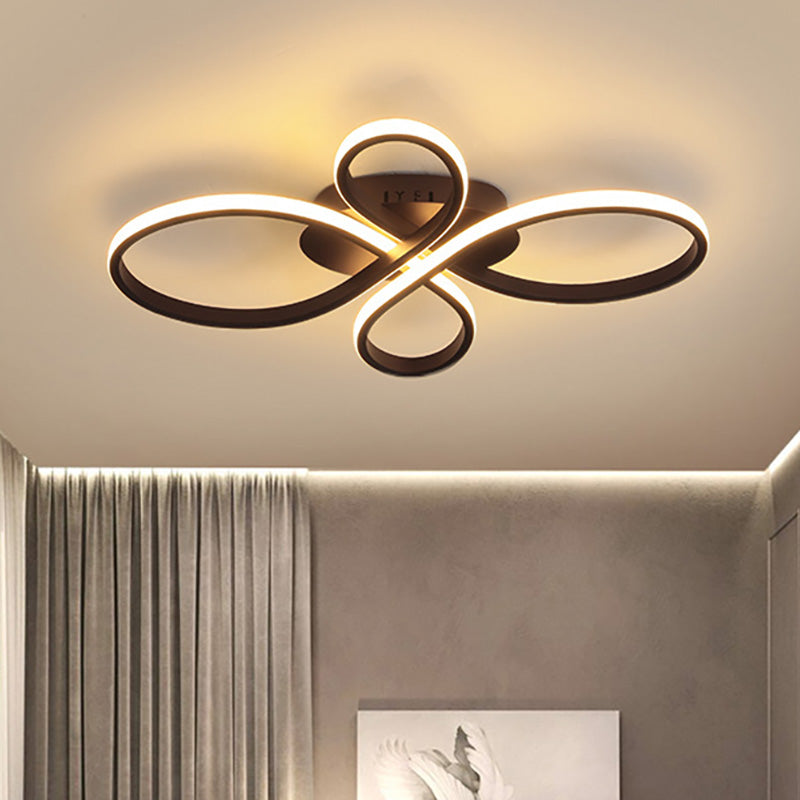 Modernist Acrylic Flower Flush Mount Ceiling Light Fixture - White/Coffee, LED, 23.5"/31.5"/39