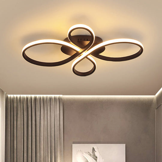 Modernist Acrylic Flower Flush Mount Ceiling Light Fixture - White/Coffee, LED, 23.5"/31.5"/39