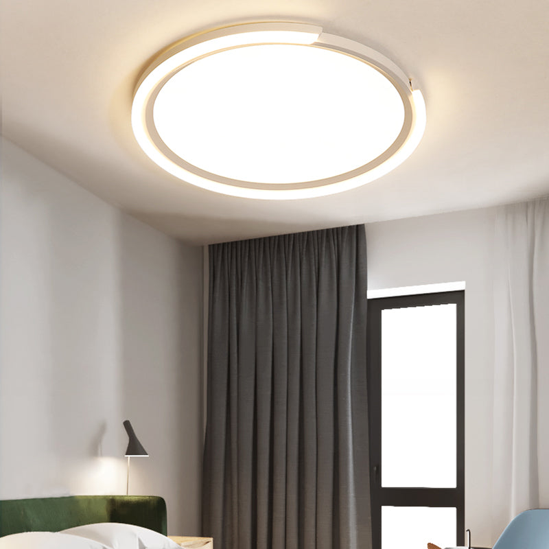 Modern LED Round Acrylic Flush Mount Lighting - 15"/18"/23" Wide - White/Black/Gold - Warm Light