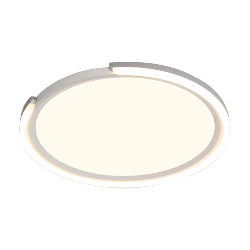 Modern LED Round Acrylic Flush Mount Lighting - 15"/18"/23" Wide - White/Black/Gold - Warm Light