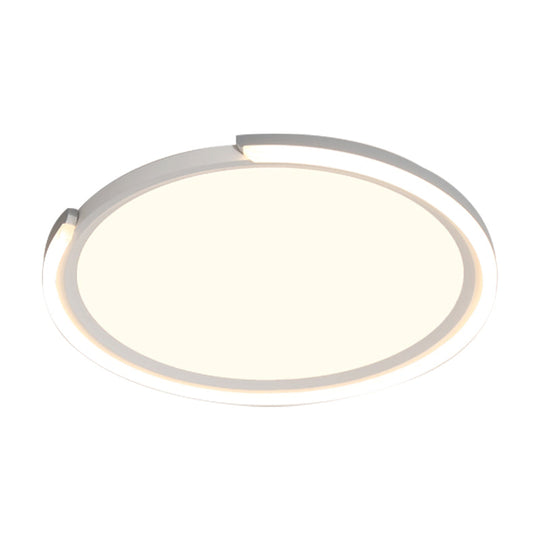 Modern LED Round Acrylic Flush Mount Lighting - 15"/18"/23" Wide - White/Black/Gold - Warm Light