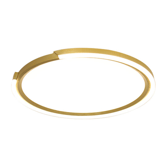 Modern LED Round Acrylic Flush Mount Lighting - 15"/18"/23" Wide - White/Black/Gold - Warm Light