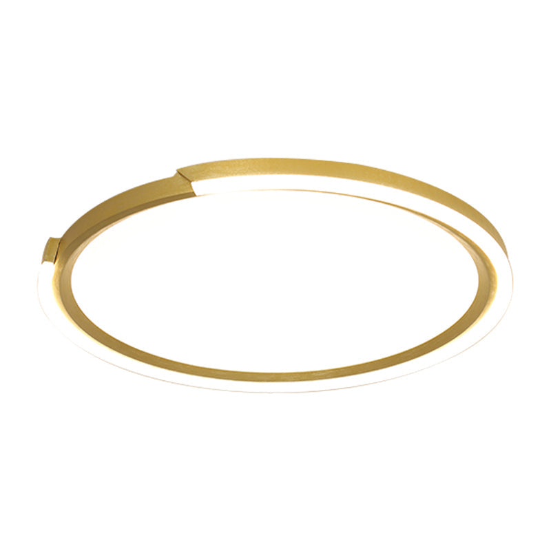 Modern Led Round Acrylic Flush Mount Lighting - 15/18/23 Wide White/Black/Gold Warm Light