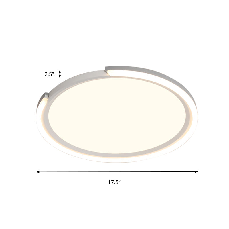 Modern LED Round Acrylic Flush Mount Lighting - 15"/18"/23" Wide - White/Black/Gold - Warm Light