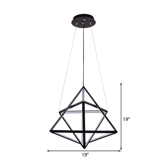 Modern Black Triangle Acrylic LED Chandelier - Stylish Dining Room Suspension Light