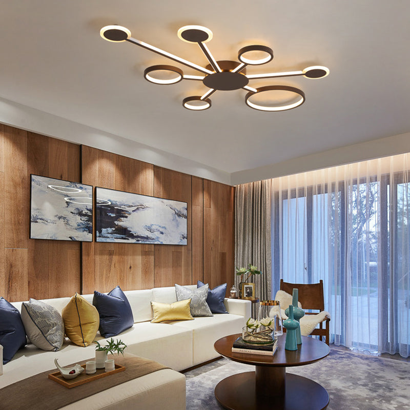 Modern Acrylic Sputnik Flush Mount Light - 4/5/6 Lights -White/Warm LED