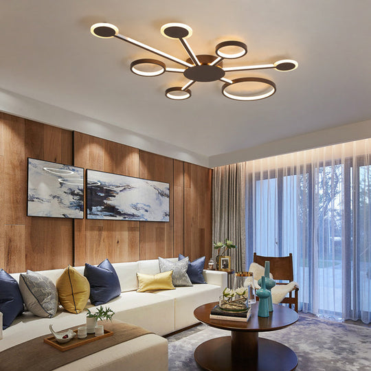 Modern Acrylic Sputnik Flush Mount Light - 4/5/6 Lights -White/Warm LED