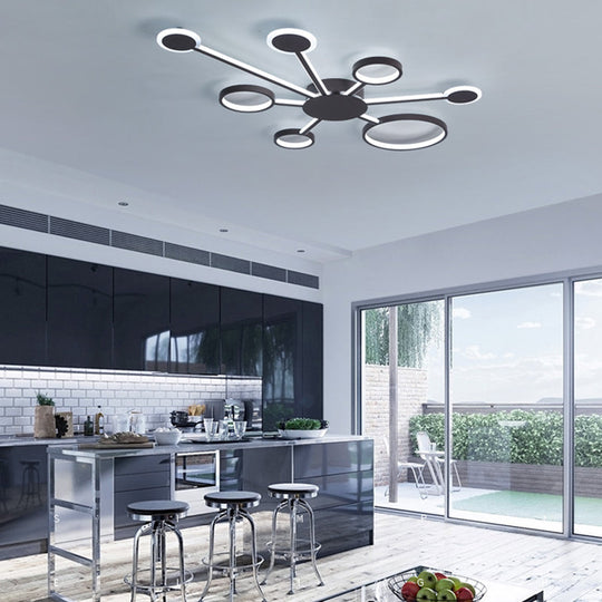 Modern Acrylic Sputnik Flush Mount Light - 4/5/6 Lights -White/Warm LED