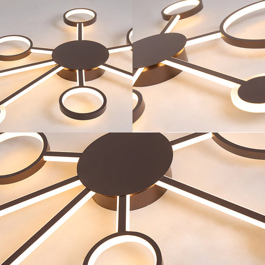 Modern Acrylic Sputnik Flush Mount Light - 4/5/6 Lights -White/Warm LED