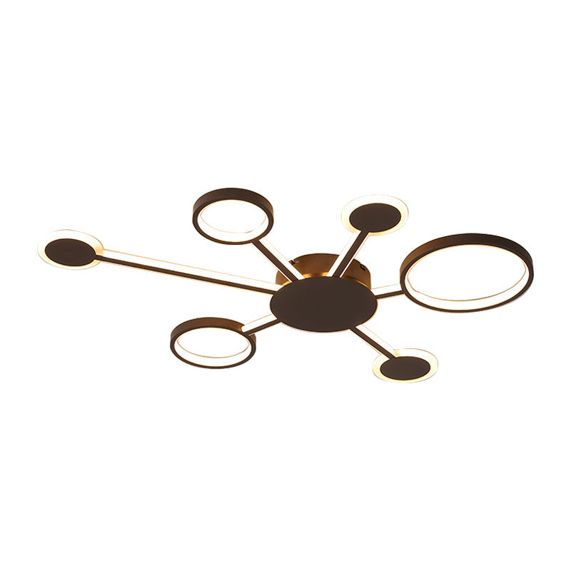 Modern Acrylic Sputnik Flush Mount Light - 4/5/6 Lights -White/Warm LED