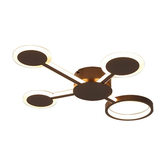 Modern Acrylic Sputnik Flush Mount Light - 4/5/6 Lights -White/Warm LED