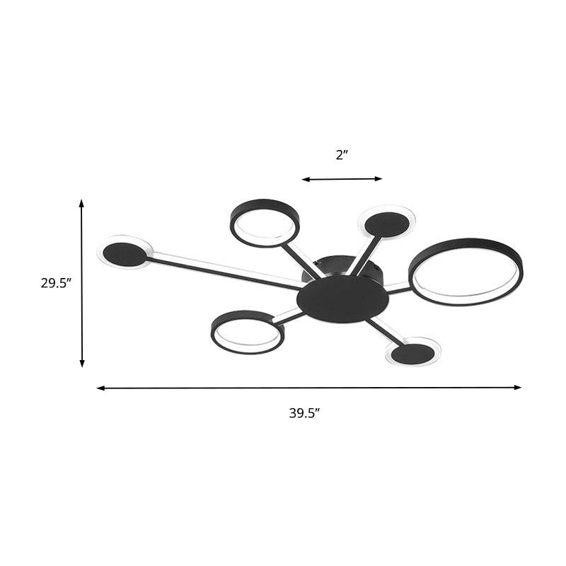 Modern Acrylic Sputnik Flush Mount Light - 4/5/6 Lights -White/Warm LED